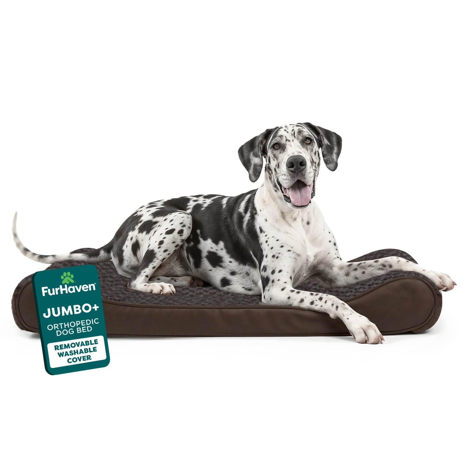 FurHaven | Orthopedic Ultra Plush Luxe Lounger Pet Bed for Dogs & Cats, Chocolate, Jumbo Plus