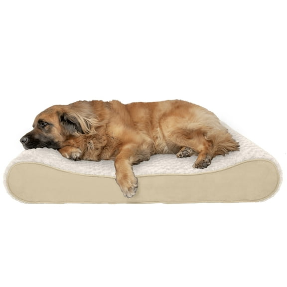 FurHaven Pet Products Ultra Plush Luxe Lounger Orthopedic Pet Bed for Dogs & Cats - Cream, Jumbo Plus