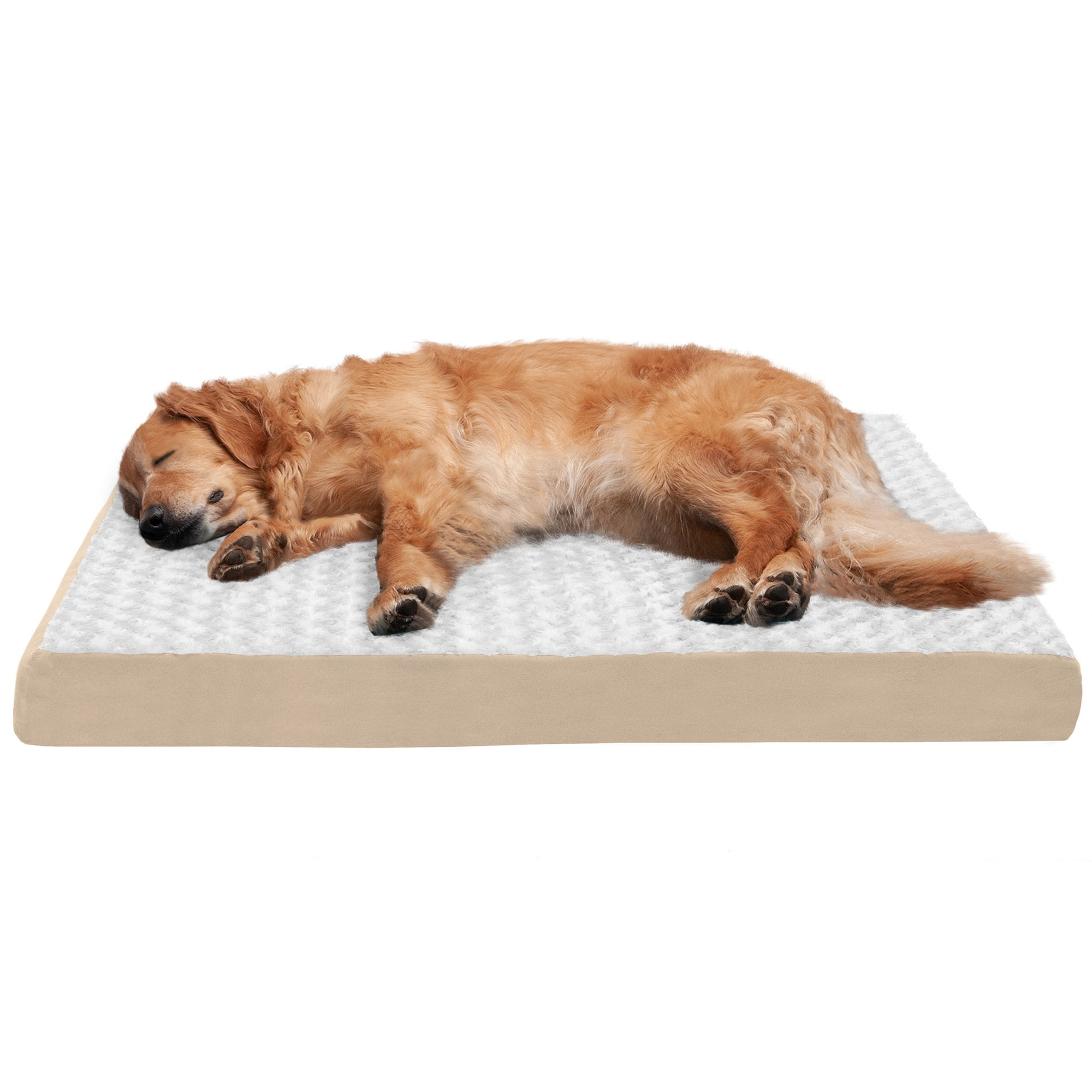 FurHaven Ultra Plush Deluxe Orthopedic Mattress Pet Bed, Cream, Jumbo, 1 Count
