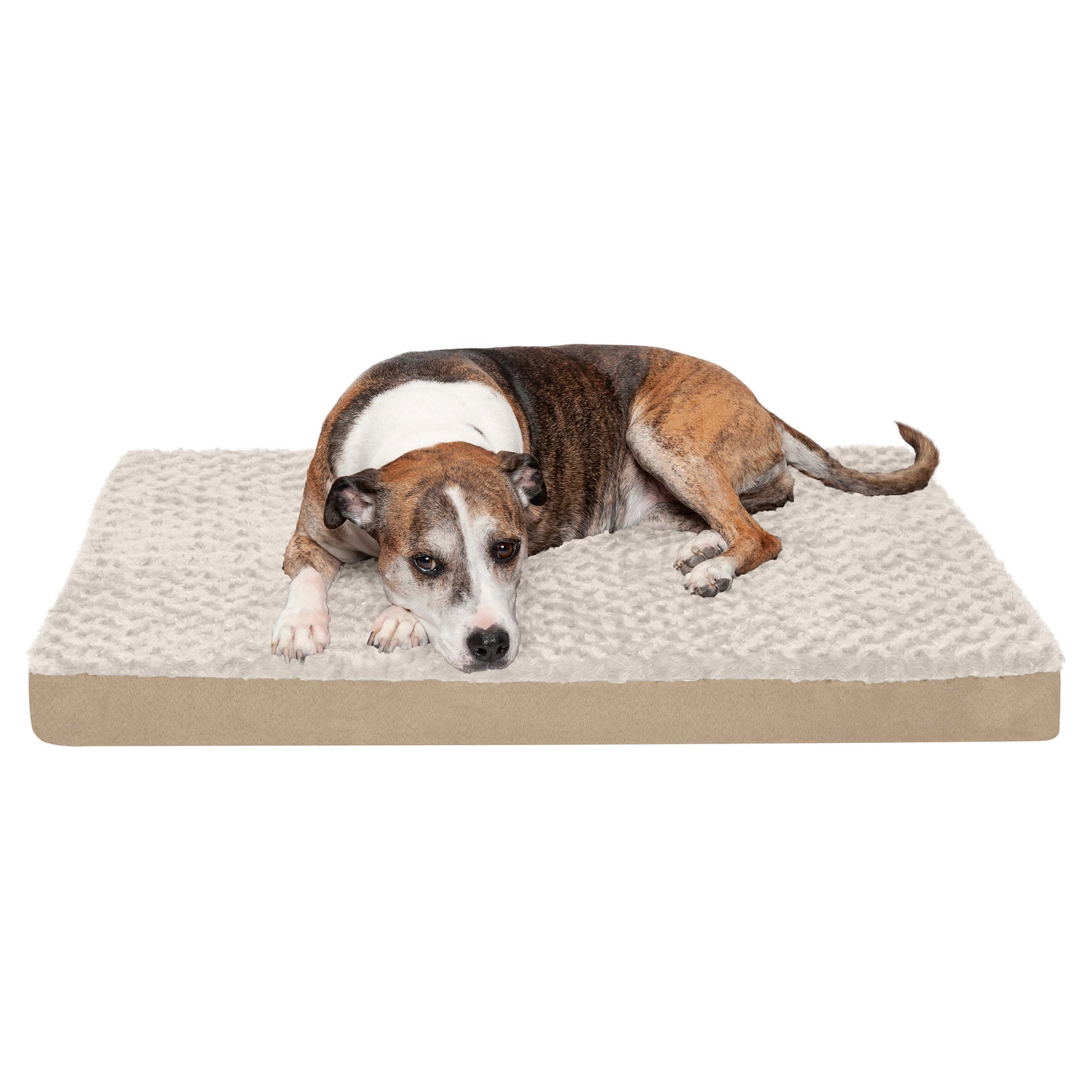 FurHaven Ultra Plush Deluxe Orthopedic Mattress Pet Bed, Cream, Large, 1 Count