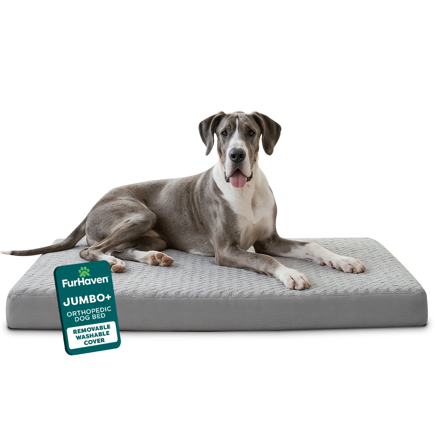 FurHaven Ultra Plush Orthopedic Deluxe Mattress Pet Bed for Dogs & Cats - Gray, Jumbo Plus