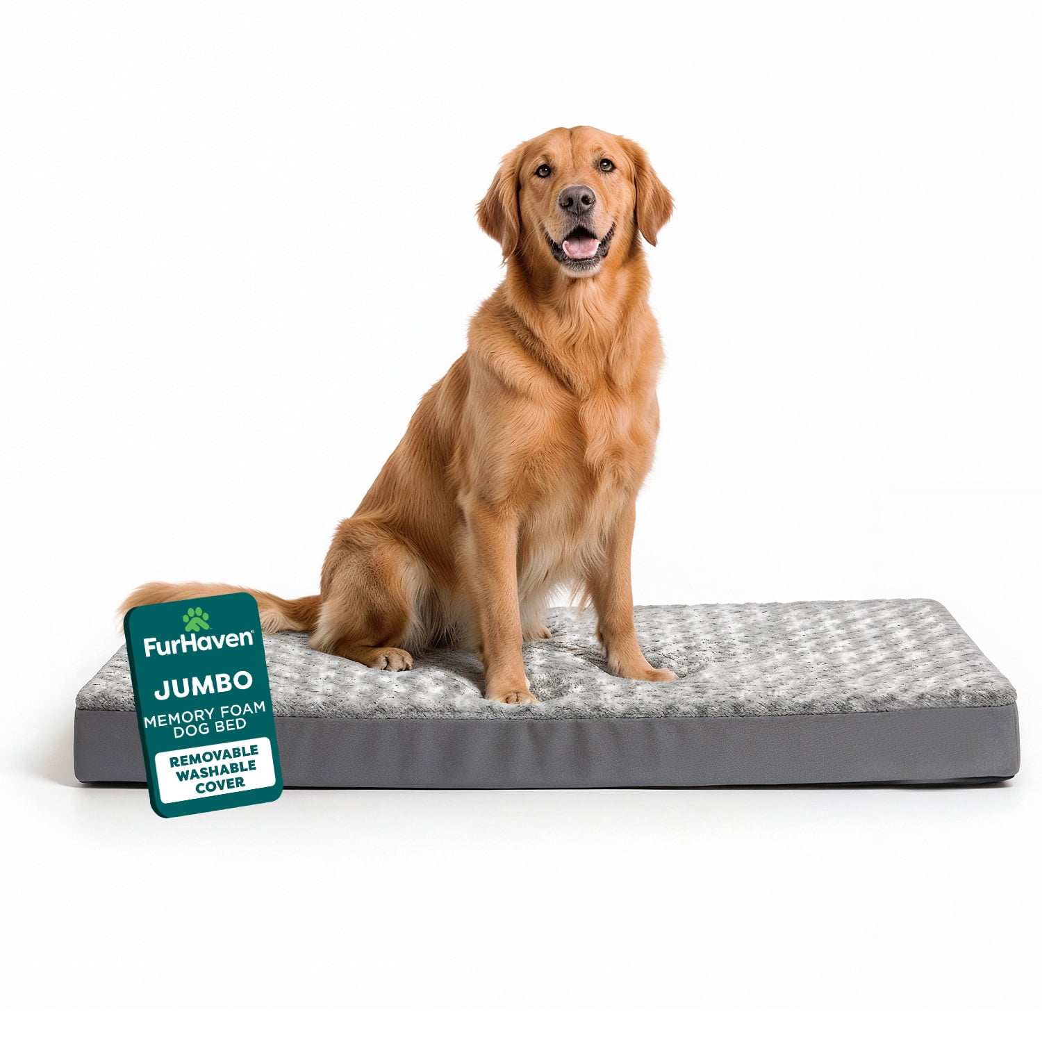FurHaven Ultra Plush Orthopedic Deluxe Mattress Pet Bed for Dogs & Cats - Gray, Jumbo