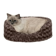 FurHaven Pet Products Ultra Plush Oval Pet Bed for Dogs & Cats - Chocolate, Small