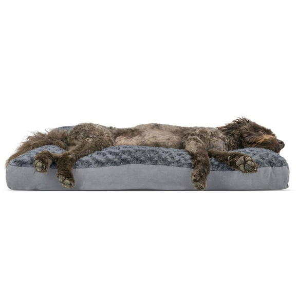 FurHaven Ultra Plush Pillow Deluxe Mattress Pet Bed for Dogs & Cats - Gray, Large