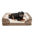 thumbnail image 1 of FurHaven Pet Products Velvet Waves Perfect Comfort Cooling Gel Top Sofa-Style Pet Bed for Dogs & Cats - Brownstone, Medium, 1 of 12