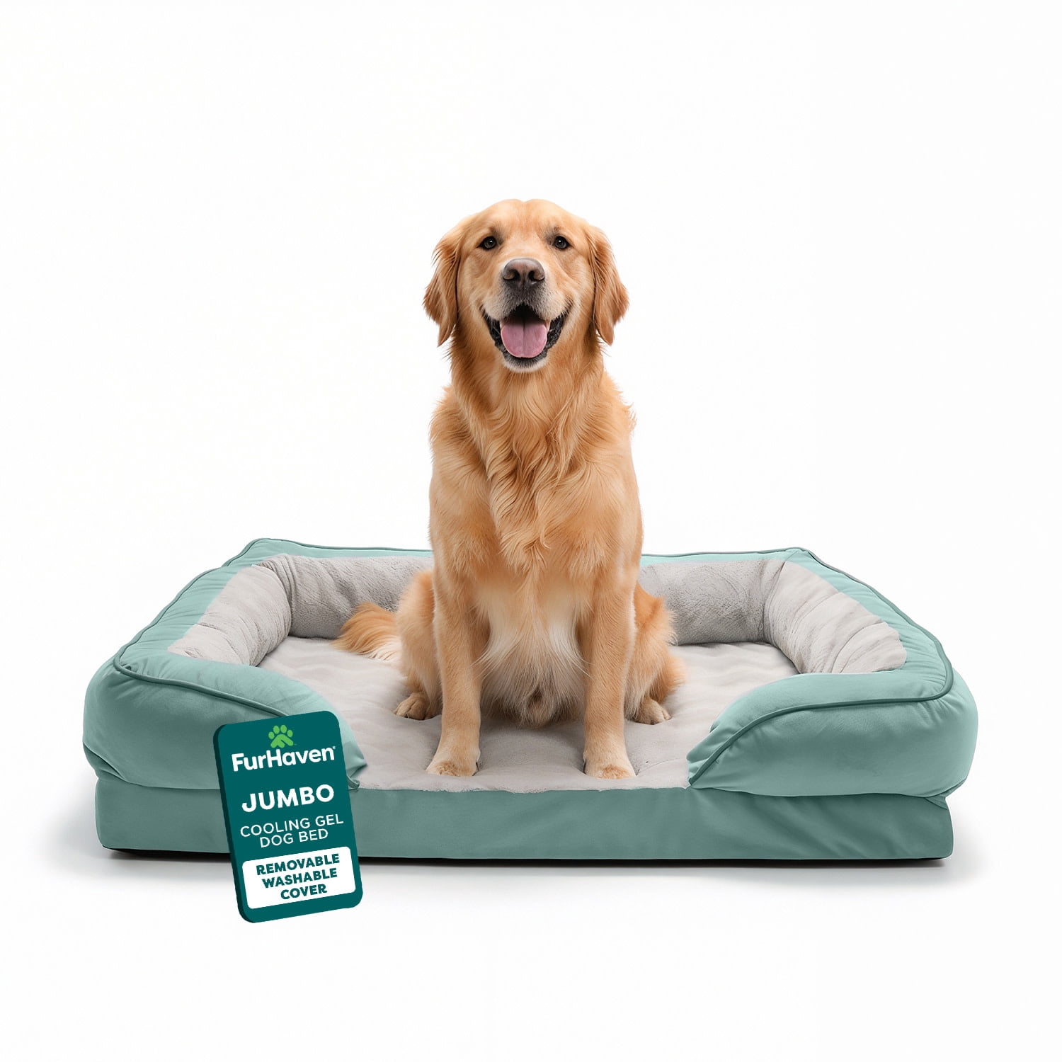 FH Plush & Velvet Waves Perfect Comfort Sofa -JM- Celadon Green