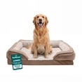 thumbnail image 1 of FurHaven Pet Products Velvet Waves Perfect Comfort Memory Top Sofa-Style Pet Bed for Dogs & Cats - Brownstone, Jumbo, 1 of 9