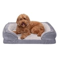 thumbnail image 1 of FurHaven Velvet Waves Perfect Comfort Sofa Pet Bed, Granite Gray, Large, 1 Count, 1 of 9