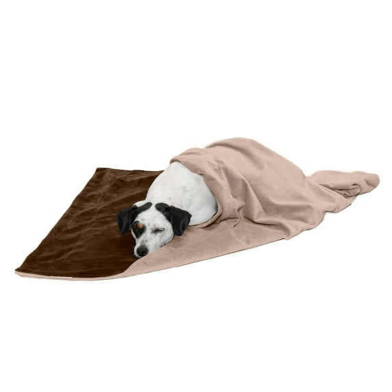 FurHaven Pet Products Waterproof Velvet Throw Blanket - Brownstone, Medium