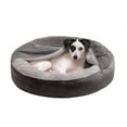 thumbnail image 1 of FurHaven Pet Products Wave Faux Fur & Velvet Hooded Donut Pet Bed for Dogs & Cats - Dark Gray, Small, 1 of 13