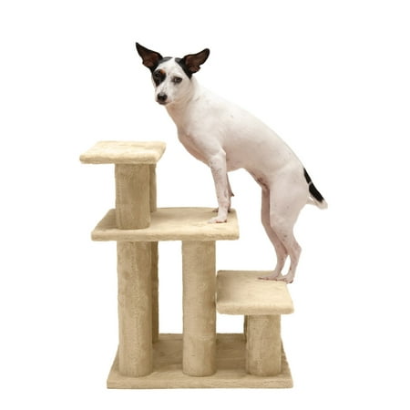 FurHaven Pet Stairs | Steady Paws 3-Step Pet Stairs, Cream