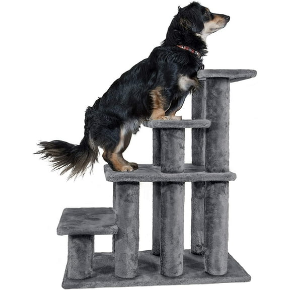 FurHaven Pet Stairs | Steady Paws 4-Step Pet Stairs, Gray