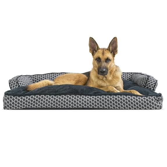 FurHaven | Plush & Decor Comfy Couch Pillow Sofa Pet Bed for Dogs & Cats, Diamond Gray, Jumbo