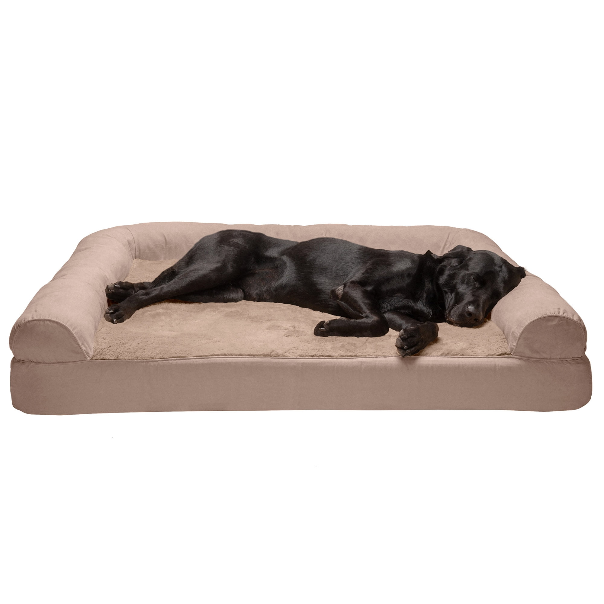 FurHaven Plush & Suede Full Support Mattress Sofa Pet Bed, Almondine, JumboPlus, 1 Count