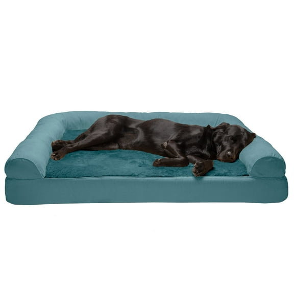 FurHaven Plush & Suede Full Support Orthopedic Sofa Pet Bed for Dogs & Cats - Deep Pool, Jumbo Plus
