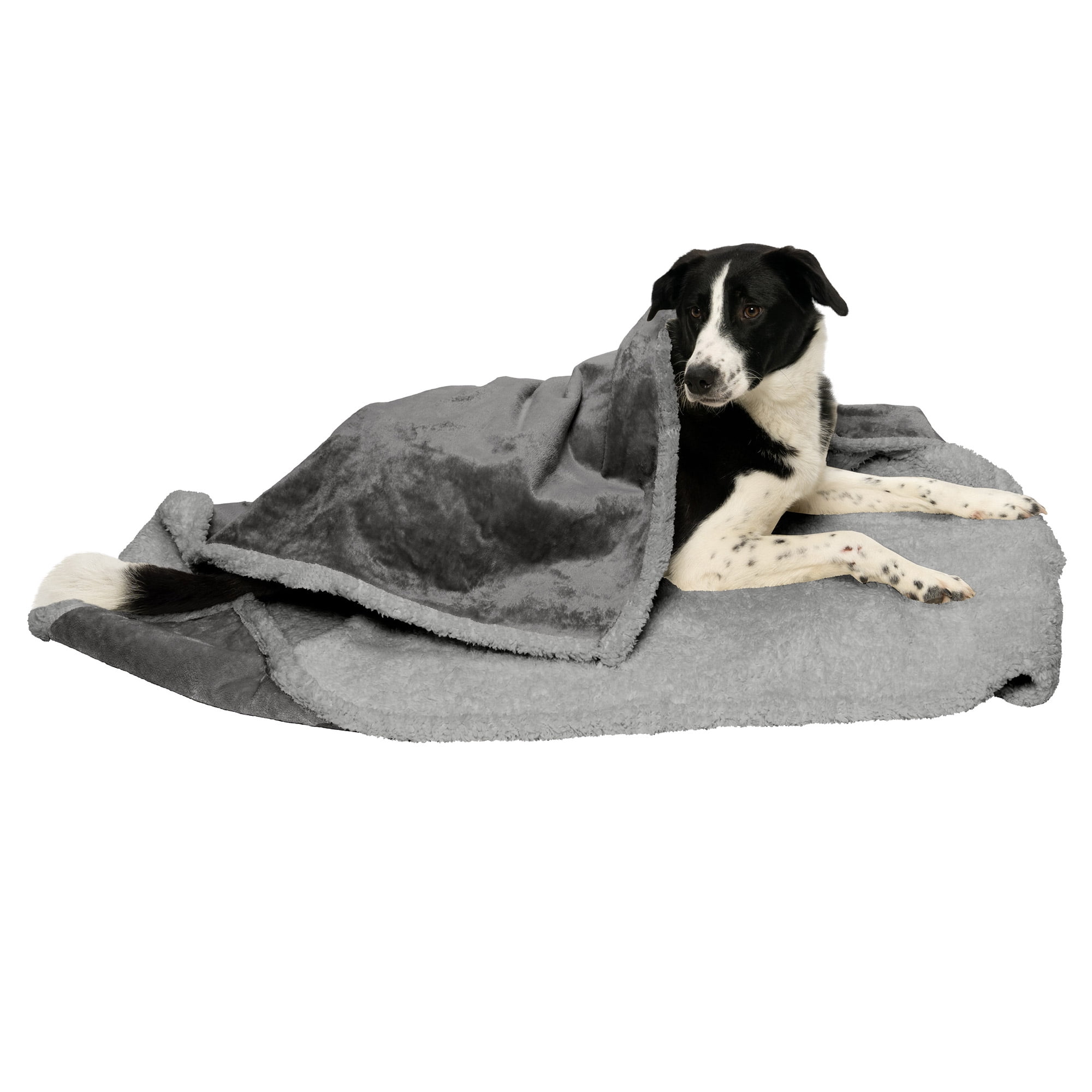 Extra Large Silver Gray Waterproof Pet Blanket with Soft Terry Fabric