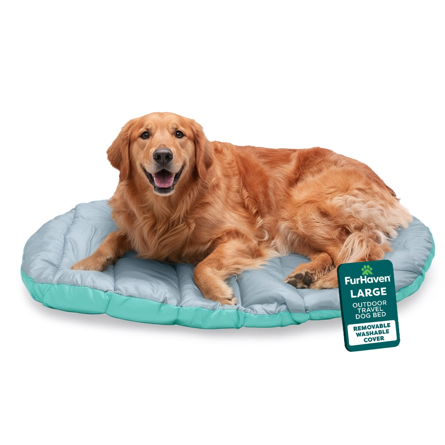 FH Trail Pup Travel Pillow Mat-LG - Aqua/Granite Gray