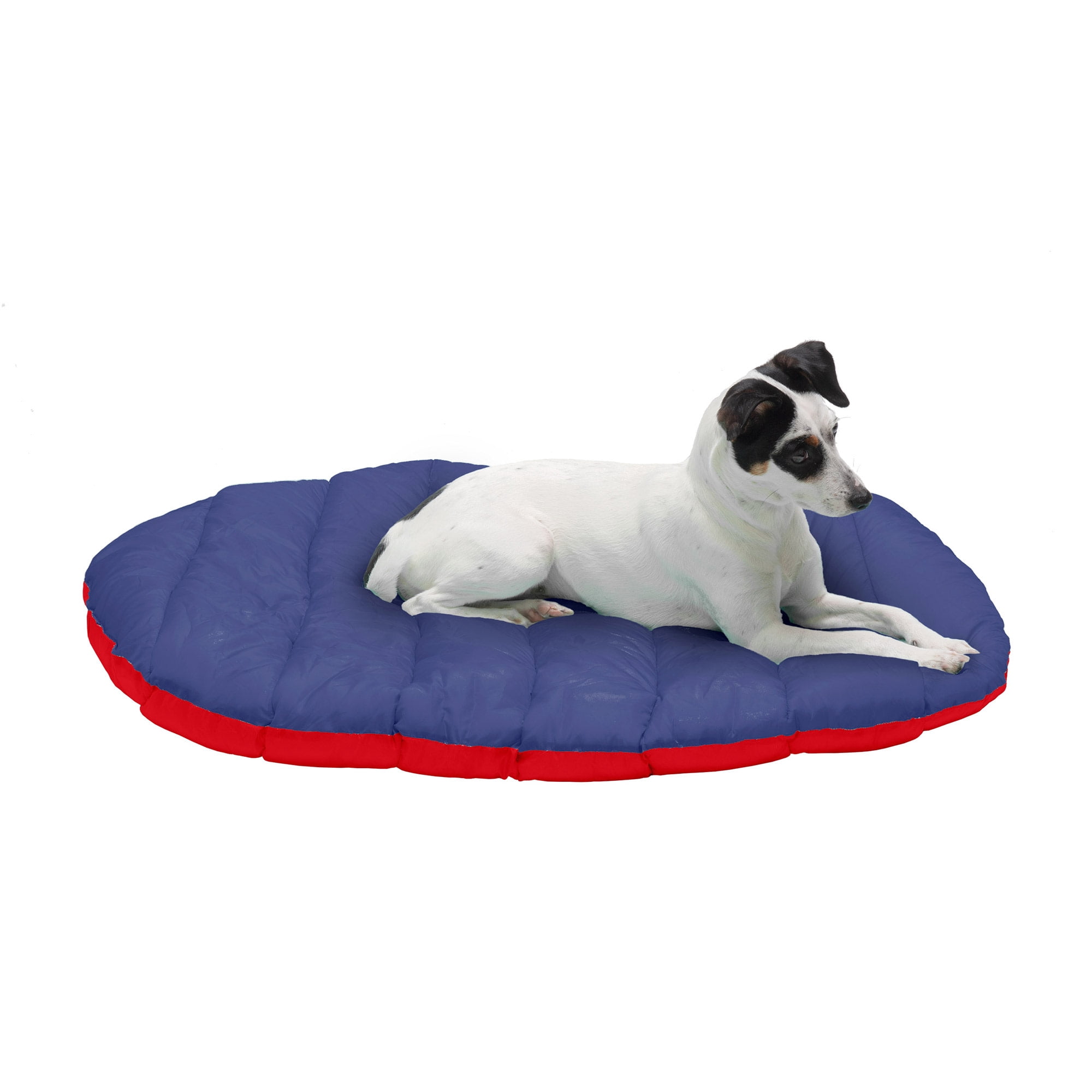 FurHaven Trail Pup Packable Travel Pet Pillow with Stuff Sack, Red/Blue, Small, 1 Count