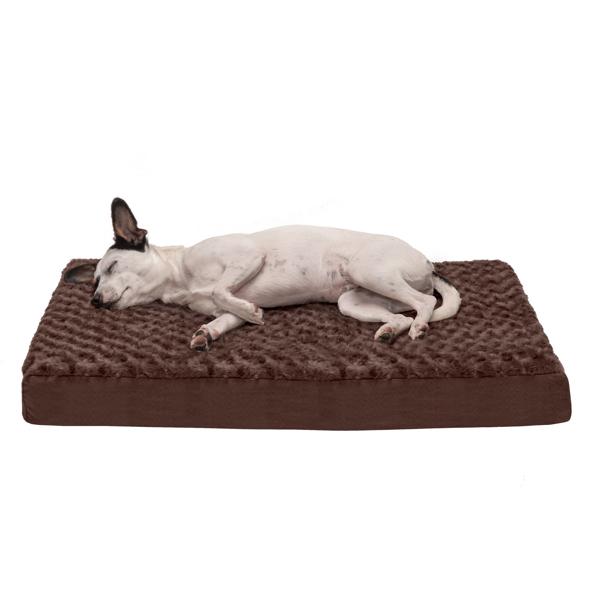 FurHaven Ultra Plush Deluxe Full Support Orthopedic Deluxe Mattress Pet Bed for Dogs & Cats - Chocolate, Medium