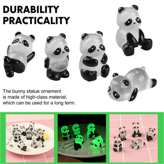 FurNest 1/5Pcs Potted Mini Figurines Micro Landscape Miniature Crafts Panda Gl