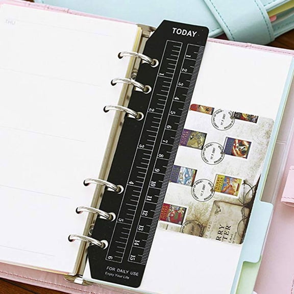 FurNest 1 PCS NotIndex Page PVC Loose-Leaf Separator Page A5 6 Holes Ruler ulti-Function Boo