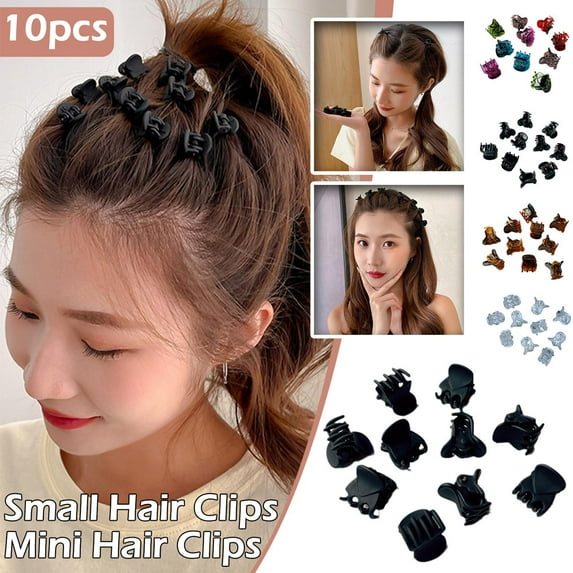 FurNest 10pcs Mini Hair Clips, Hair Claw, Hair Clamp, 1.5cm Plastic UK Hair Sm