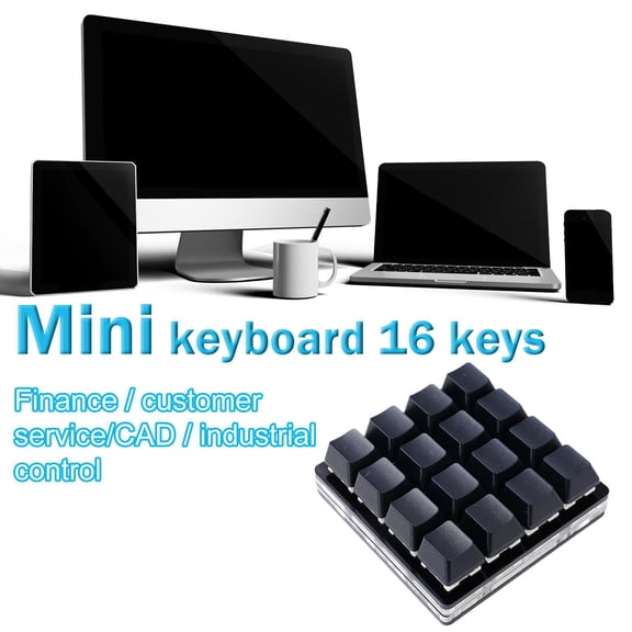 FurNest 16-key Black Keypad Mechanical Keyboard Custom Shortcut NL1 Program