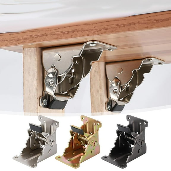 FurNest 1Pcs Multi Angle Folding Hinge, Folding Shelf Brackets, Heavy-Duty 90 Folding Hinges, Locking Self-Locking
