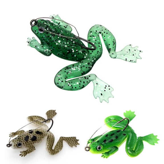 FurNest 1X Soft Fishing Bait Frog Artificial Bait Silicone B Fishing Hook B5O7