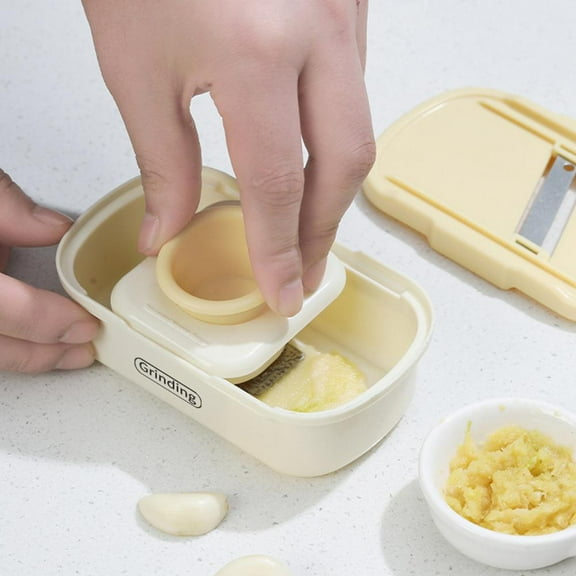 FurNest 2 in 1 Garlic Ginger Grater Tool Garlic Slicer,Multifunction Nutmeg Grinder With Catcher,Ginger Grater Hand Press Garlic Grater,Kitchen Manual Chopper Grinder,Garlic Slicer Garlic Chopper