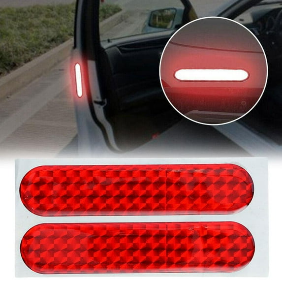 FurNest 2x Reflective Safety Warning Strip Tape Car Door Bumper Red Reflector.