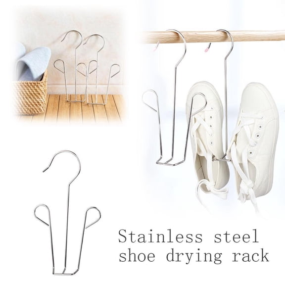 FurNest 5pc Shoe Drying Hook,Shoes Hanger,Stainless Steel Shoe Rack,Drying Rack For Hat/Slippers/Stockings/Hanging Shoes,Mul Le
