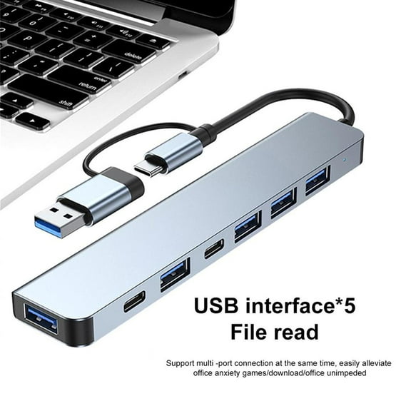 FurNest 8 in 1 Ports USB A Type C Hub Concentrator Docking M4 Station Mult Ad