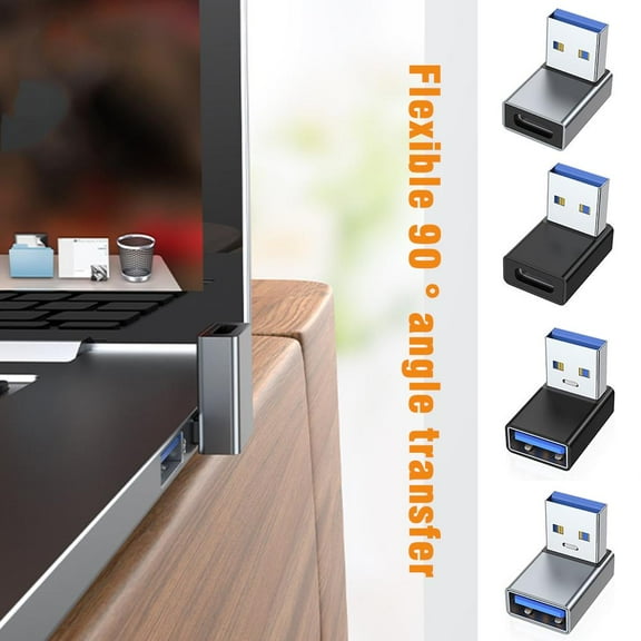 FurNest 90 Degree Left Right Up Down Angled USB 3.0 A Male to Female L
