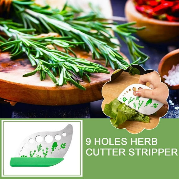 FurNest 9Holes Herb Stripper Steel Herb Kitchen Vegetable Stripping