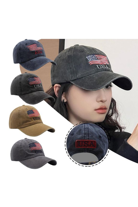 Baseball Hats for Men American Flag Patch Breathable Mesh Classic Bas