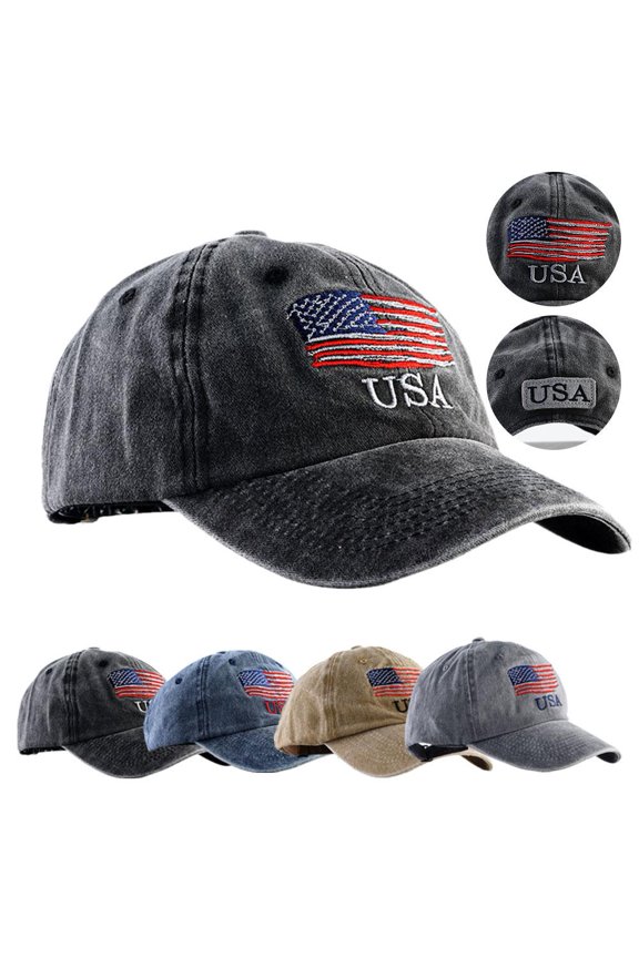 Baseball Hats for Men American Flag Patch Breathable Mesh Classic Bas