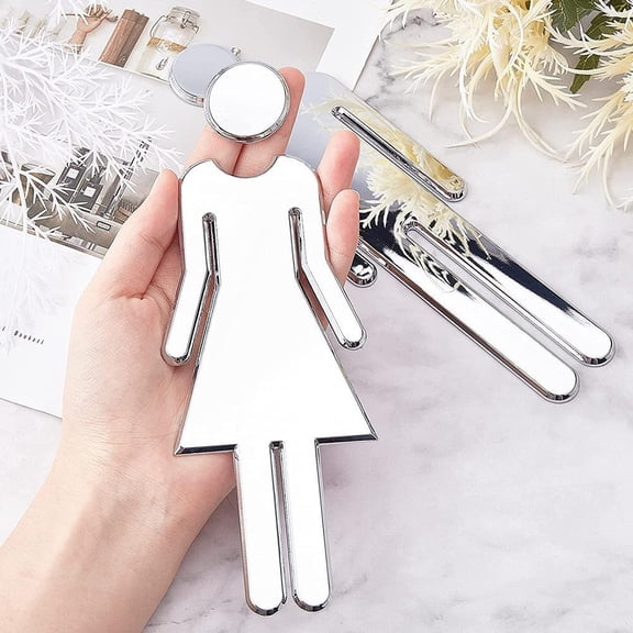 FurNest Bathroom Restroom Loo Woman&Man 3D Toilet Sign WC Sticker DIY P