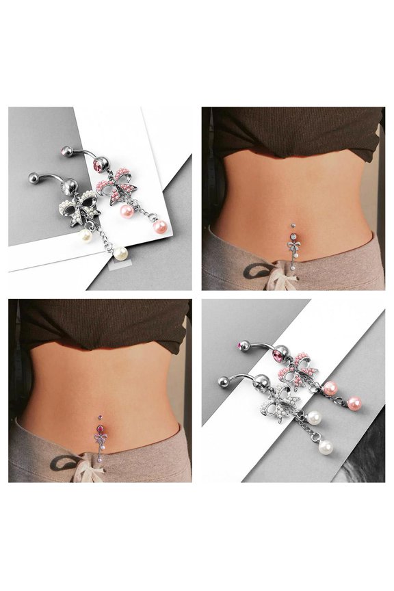 FurNest Belly Button Bar Navel Heart Dangly Body Piercing Jewellery Bars Ho