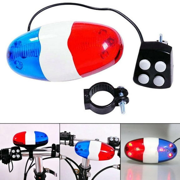 FurNest Bicycle 6 Flashing LED 4 Sounds Police Siren Trumpet Bike Horn Light Bell B2Cshop