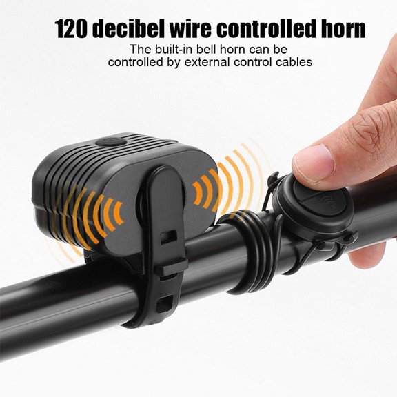 FurNest Bicycle Headlight Bell 2 in1 Waterproof USB Rechargeable Horn US Light