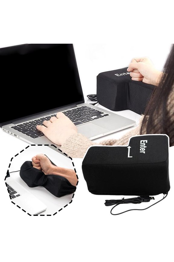 Big Enter Anti Stress Relief Button USB Nap Pillow Supersized Unbreakable K