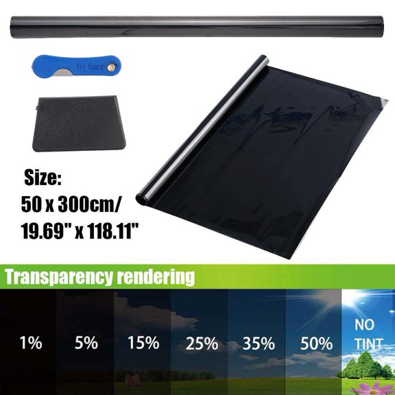 FurNest Black Sun Strip Fade Visor Tint Tinting Film Windscreen Van DIY Car De