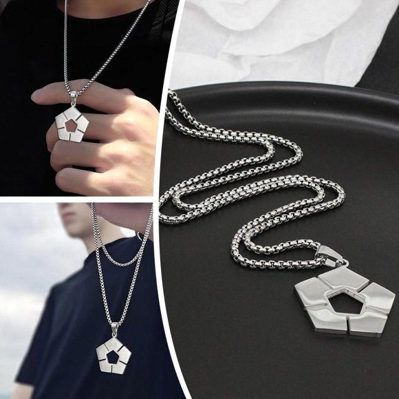 FurNest Blue Lock Football Necklace 60cm Square Fashion Neck