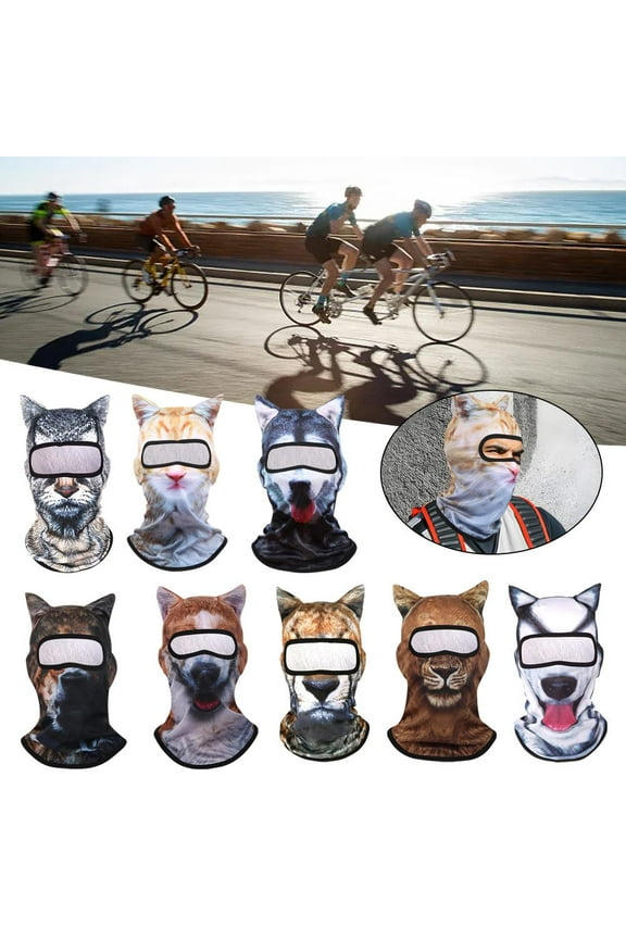 Breathable 3D Animal Printing Balaclava Cycling Hat Cat Halloween Full Fac