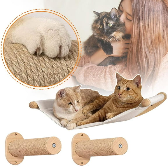 FurNest Cat Hammock Wall Mounted Wooden Kitten Hanging Bed Pet Furniture Perch