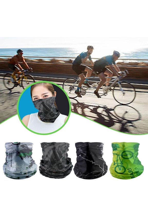 Classic Black Face Mask SPF 30 Head Scarf Elastic Bandana Protectio