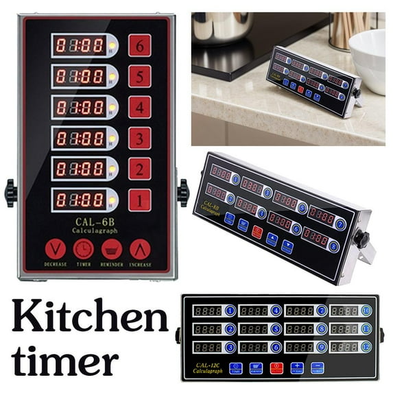 FurNest Commercial 8 Channels Digital Kitchen Timer Stainless Steel Calculagra