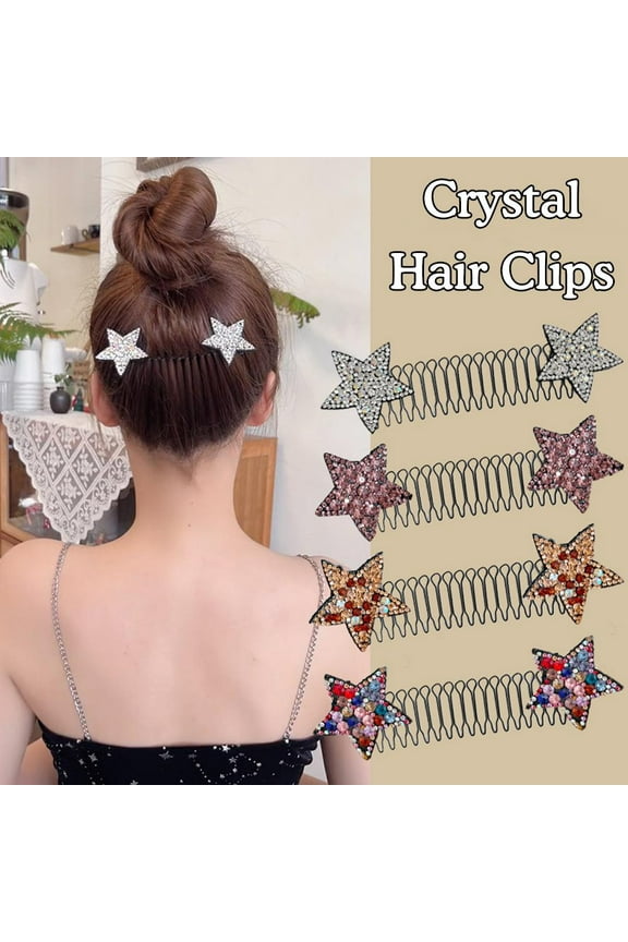 Crystal Star Hair Clips Women Messy Hair Organizer Side Hair Clip Non