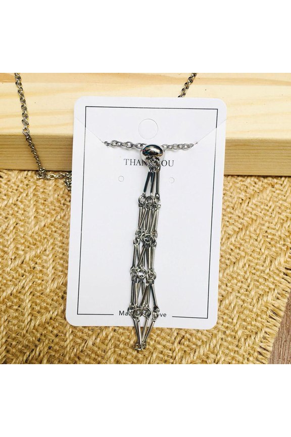 Crystal Stone Holder Necklace Crystal Pendant Holder Necklace Adjustable